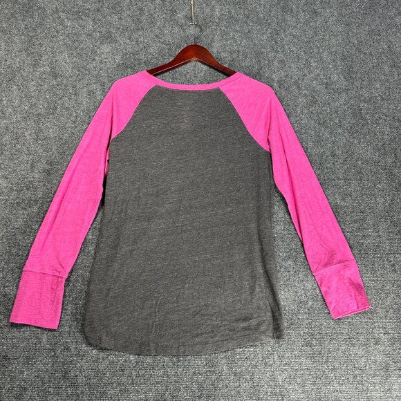 The North Face Top Womens Medium Slim Fit Tee Shirt Long Sleeve Pink Gray - Picture 5 of 6